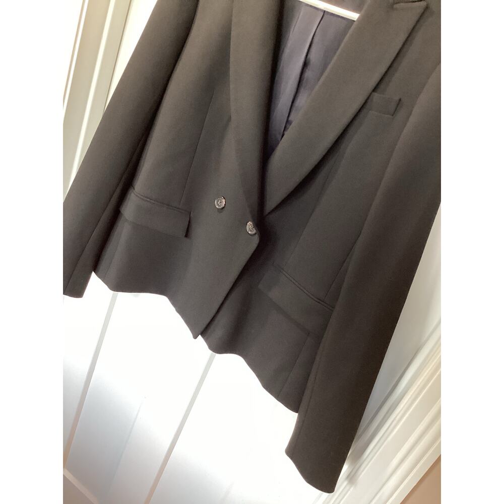 J.CREW Women's Long Sleeve Collarless Double Breasted Blazer Jacket Black 12 - Picture 4 of 11